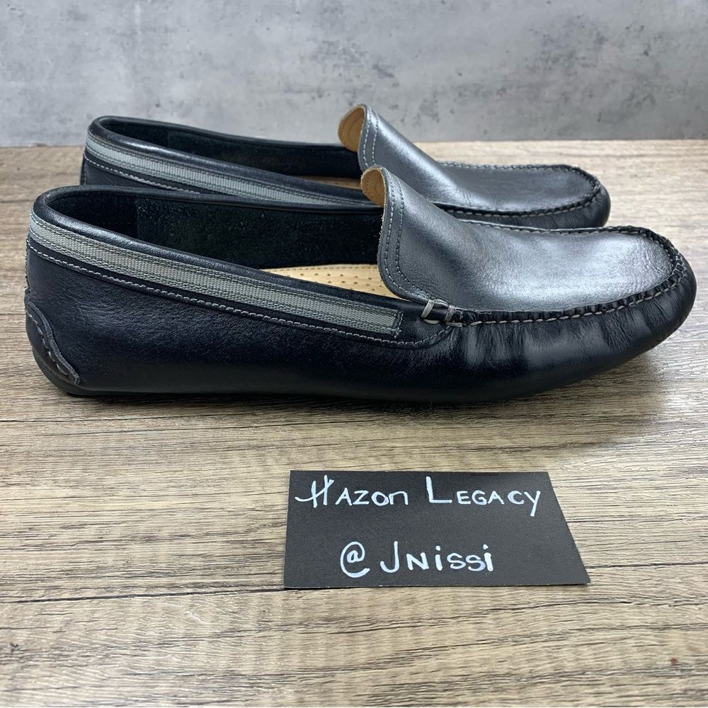 G.H. Bass~Men’s~”Wheldon Grosgrain”~Black Leather Driving Loafers~Size 10M - Picture 2 of 8